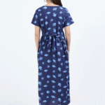 Blue Zipless Maternity Feeding Dress – Fun Fish Print