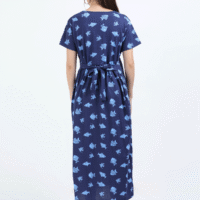Blue Zipless Maternity Feeding Dress – Fun Fish Print