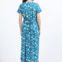 Breastfeeding Dress – Blue with Boat Print