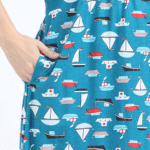 Breastfeeding Dress – Blue with Boat Print
