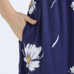 Blue Zipless Nursing Dress with Back Knot