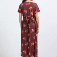 Brown Zipless Maternity Feeding Dress