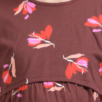 Brown Zipless Maternity Feeding Dress