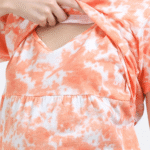 Zipless Nursing Dress for Breastfeeding – Orange