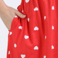 Red Zipless Nursing Dress with Back Knot