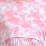 Pink & White Zipless Maternity Feeding Dress-PINK D&D