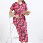 Zipless Maternity Feeding Dress – Pink & Black