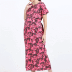 Zipless Maternity Feeding Dress – Pink & Black