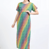 Zipless Breastfeeding Dress – Rainbow Design