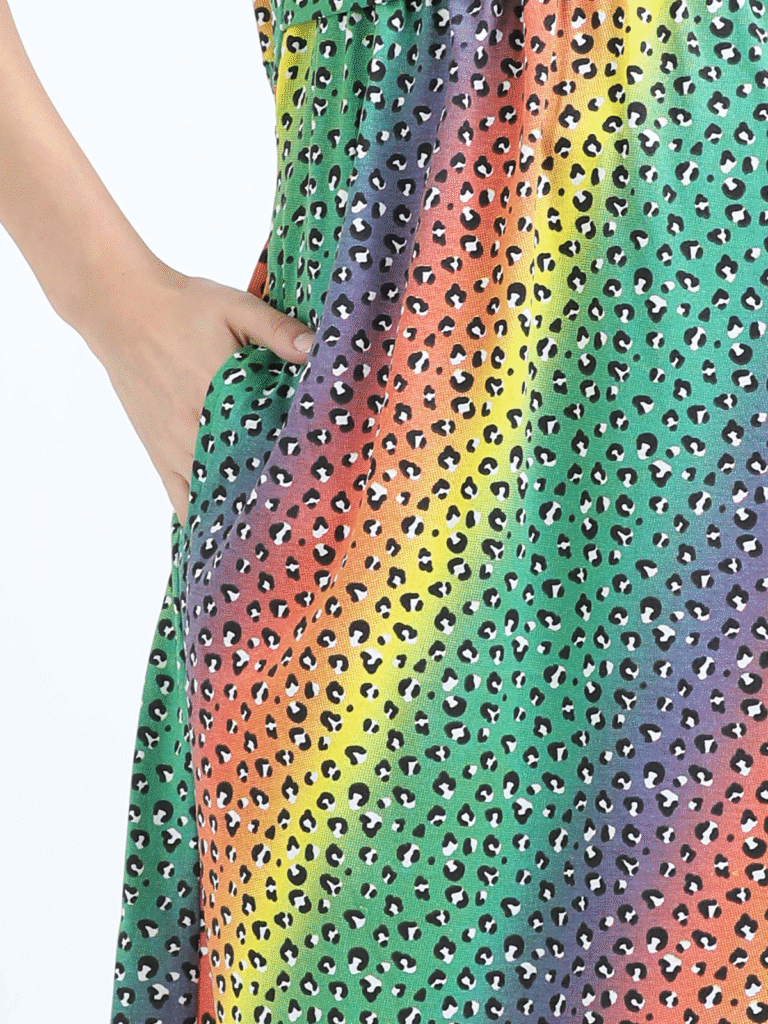 Zipless Breastfeeding Dress – Rainbow Design