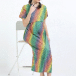 Zipless Breastfeeding Dress – Rainbow Design