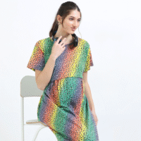 Zipless Breastfeeding Dress – Rainbow Design