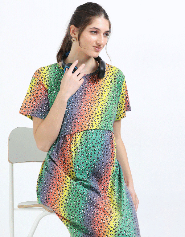 rainbow110725_frnt_01 Zipless Breastfeeding Dress – Rainbow Design
