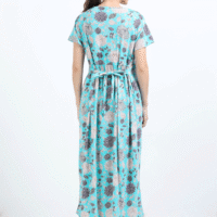 Sky Blue Zipless Maternity Feeding Dress – Floral