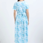 Zipless Maternity Feeding Dress with Back Knot – Sky Blue