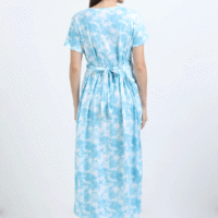 Zipless Maternity Feeding Dress with Back Knot - Sky Blue