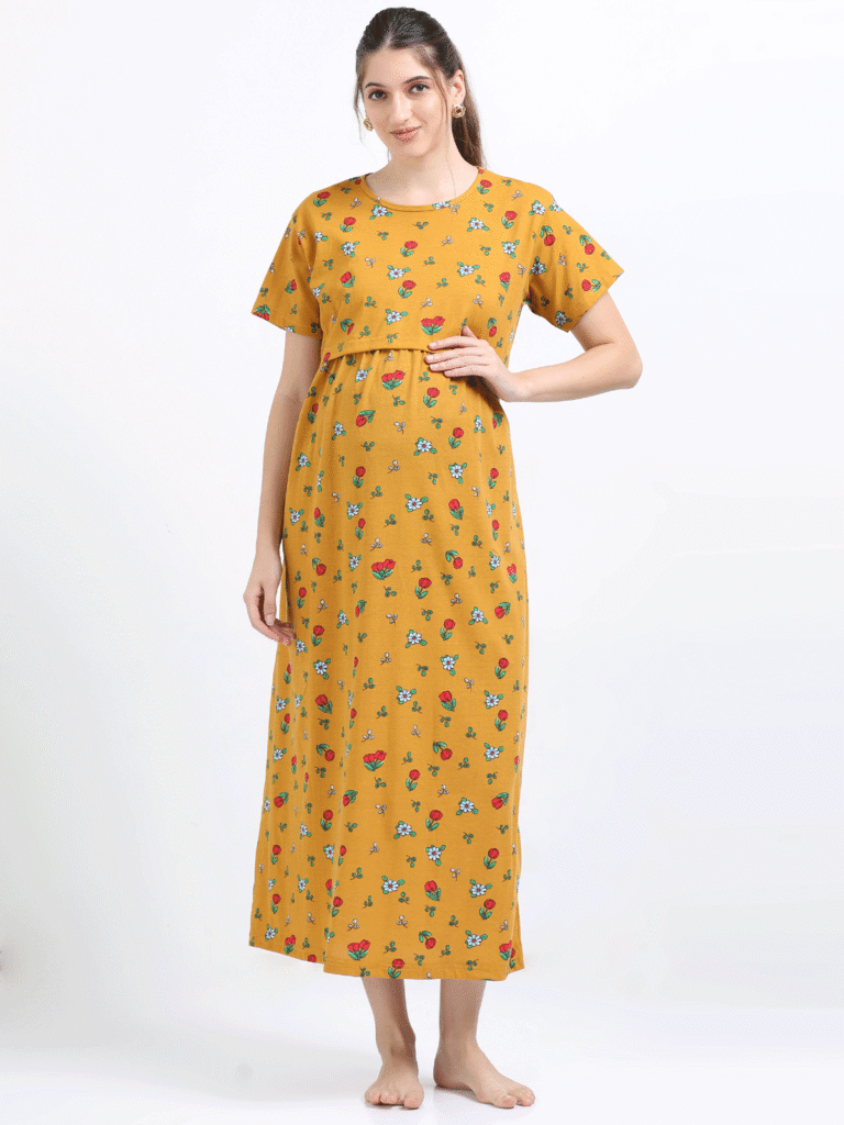 Zipless Nursing Dress with Back Knot