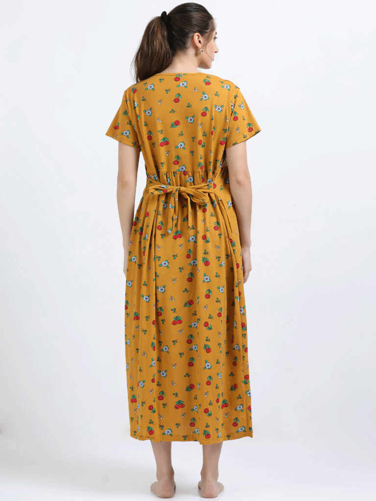 Zipless Nursing Dress with Back Knot