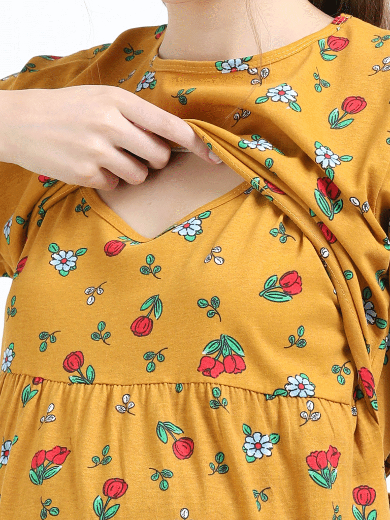 Zipless Nursing Dress with Back Knot