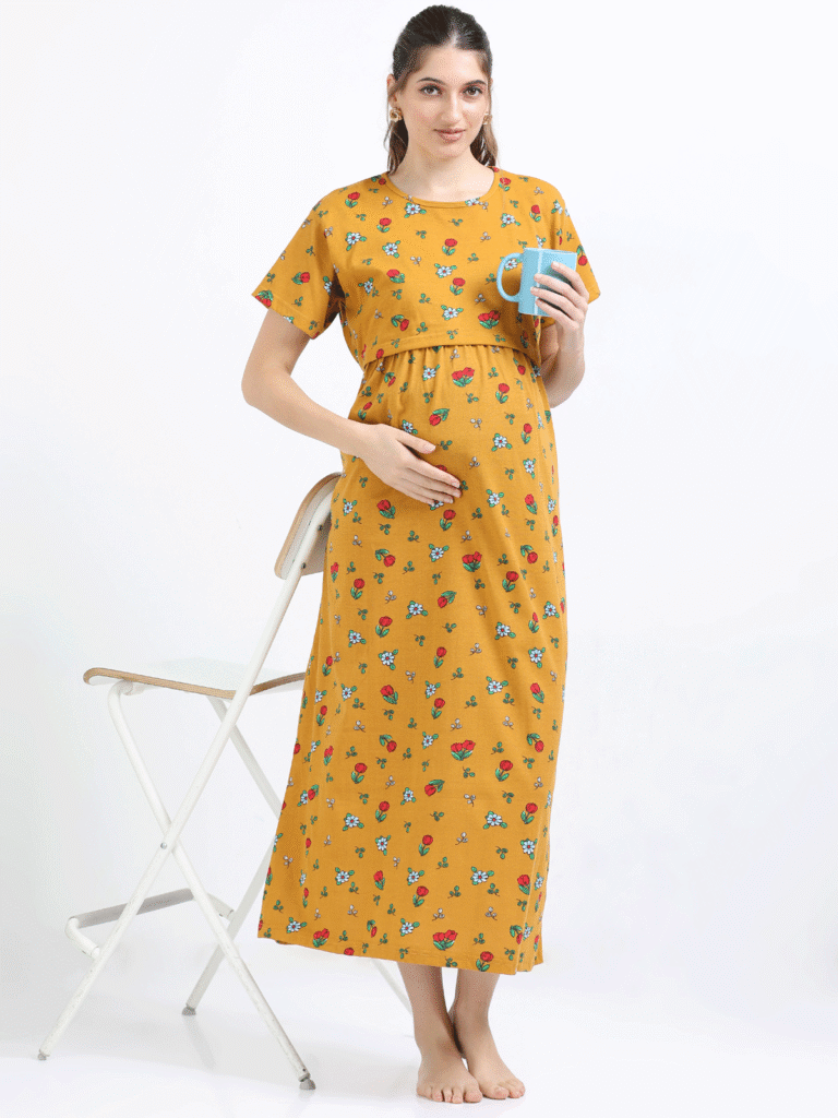 Zipless Nursing Dress with Back Knot