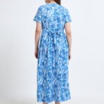 Blue Tie-Dye Print Comfortable Nursing Nightwear