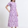 Purple Tie-Dye Maternity & Nursing Maxi Dress for Women