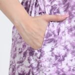 Purple Tie-Dye Maternity & Nursing Maxi Dress for Women