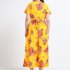 Yellow Floral Maternity Feeding Dress for Women | Zipless Nursing Gown | Pregnancy & Breastfeeding Friendly