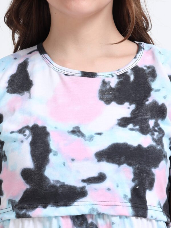 Soft Printed Nursing Nighty with Easy Feeding Access