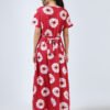 BARBET Women’s Maternity & Feeding Maxi Dress – Red Floral Print