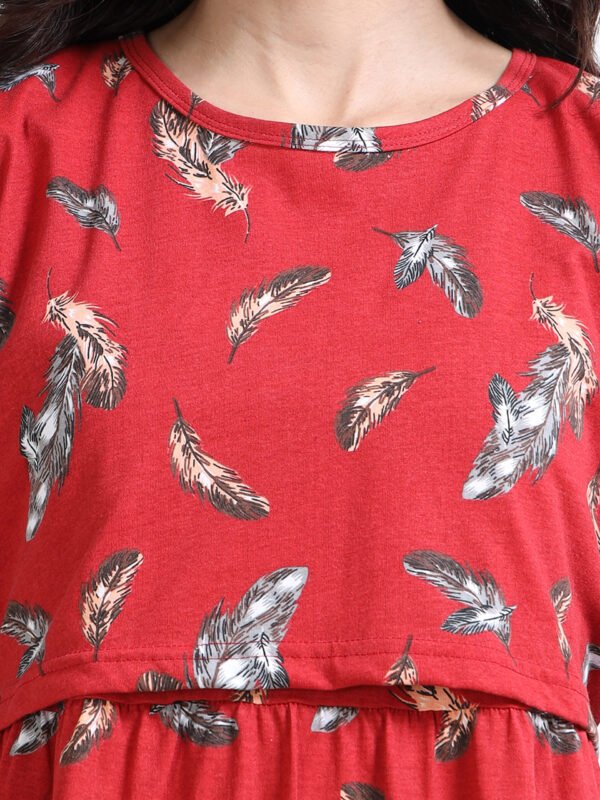 BARBET Women’s Maternity & Feeding Maxi Dress – Soft Cotton Printed Nursing Dress