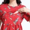 BARBET Women’s Maternity & Feeding Maxi Dress – Soft Cotton Printed Nursing Dress