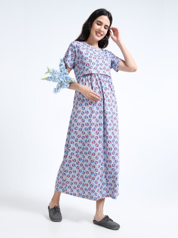 Women Zipless Feeding Maternity Dress