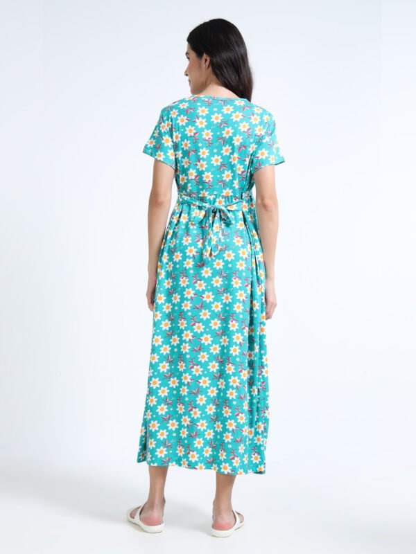 Women Zipless Feeding Maternity Dress with Pocket