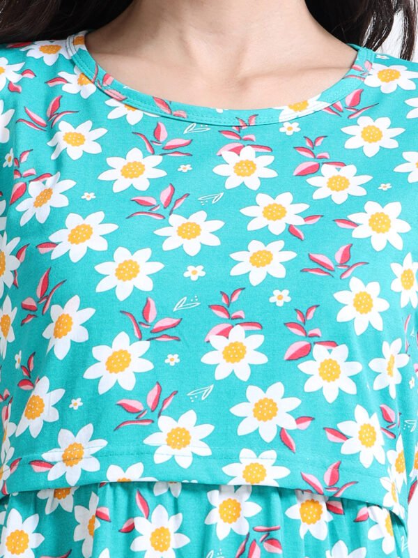 Women Zipless Feeding Maternity Dress with Pocket