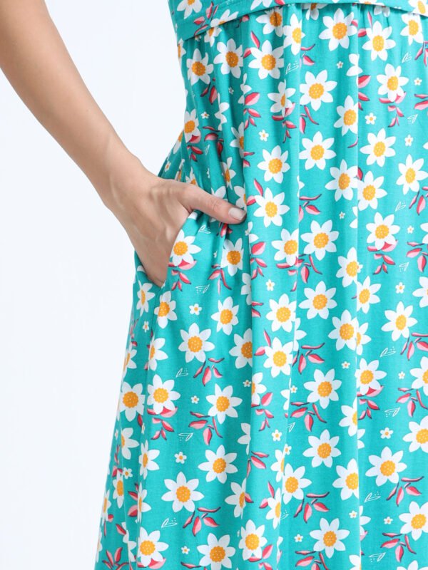 Women Zipless Feeding Maternity Dress with Pocket