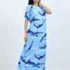 Dolphin Print Pregnancy Dress