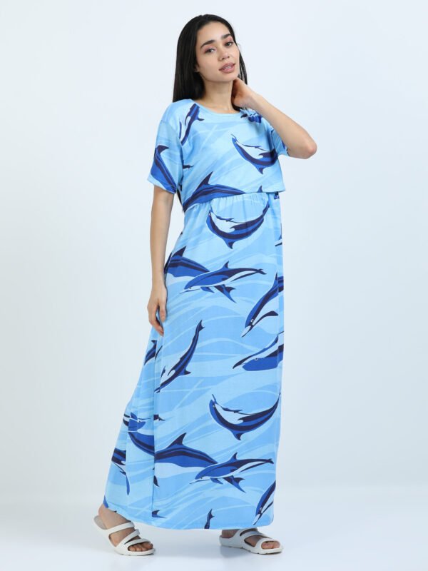 Dolphin Print Pregnancy Dress