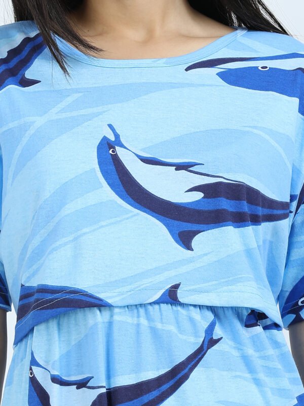 Dolphin Print Pregnancy Dress