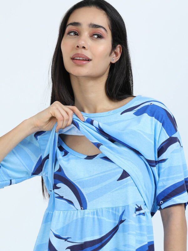 Dolphin Print Pregnancy Dress