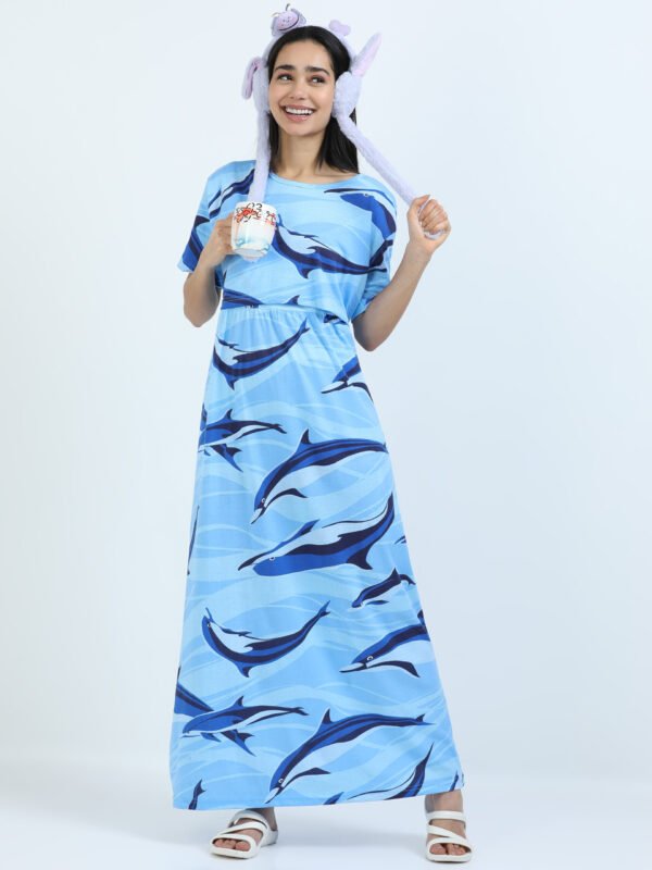 Dolphin Print Pregnancy Dress