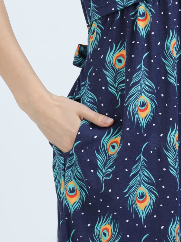 BARBET Women’s Maternity & Feeding Maxi Dress – Peacock Print Nursing Dress