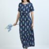 BARBET Women’s Maternity & Feeding Maxi Dress – Peacock Print Nursing Dress
