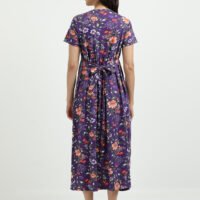 Violet Colour Maternity Zipless Dress for Women | Floral Print | Comfortable Pregnancy Wear