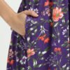 Violet Colour Maternity Zipless Dress for Women | Floral Print | Comfortable Pregnancy Wear