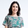 Green Floral Zipless Maternity Feeding Dress – Comfort & Style for Moms