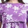 White Floral Printed Zipless Maternity & Nursing Dress | Soft Stretch Fabric with Easy Lift-Up Feeding Access