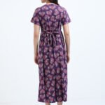 Zipless Maternity & Nursing Maxi Dress – Violet Floral Print | Soft, Stylish & Easy Feeding Access