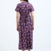 Zipless Maternity & Nursing Maxi Dress – Violet Floral Print | Soft, Stylish & Easy Feeding Access