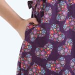 Zipless Maternity & Nursing Maxi Dress – Violet Floral Print | Soft, Stylish & Easy Feeding Access
